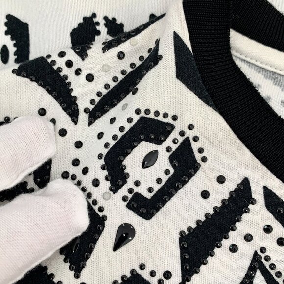 Louis Vuitton Womens Black & White Graphic Print Short Sleeve T-Shirt Size Large - Picture 8 of 8